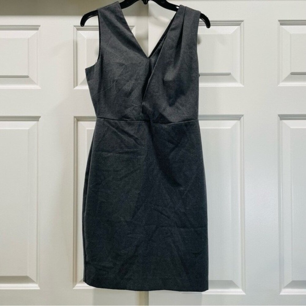 Banana Republic Factory Light Grey Sleeveless Asymmetrical Tailor Dress Size 4P